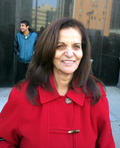 Ali Abunimah. Rasmea outside the courthouse before the verdict this morning.
