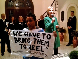 Ashley Williams confronts Hillary Clinton
