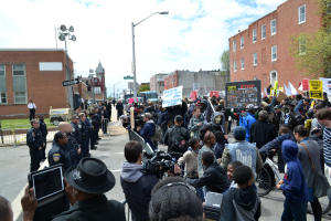 Protest in Baltimore, Md. in 2015 following the police killing of Freddie Gray. 