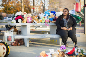 Samaria Rice, at the Cudell Recreation Area, where her son 12-year-old Tamir Rice was fatally shot by police nearly one year ago, in Cleveland, Ohio. Nov. 20, 2015. Rice is preparing to testify before a grand jury.
