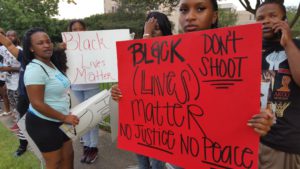 Protesters demanding justice for Alton Sterling