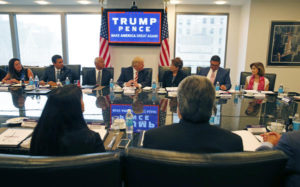 Donald Trump with his so called "Hispanic Advisory Council" on August 20