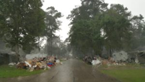 Denham Springs flooded before Baton Rouge proper. Debris and family belongings still line the streets weeks after the flood. 