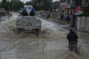 Brazilian peacekeepers with the UN Force Commander conducted a patrol along Cite Soleil and Downtown Port au Prince. Hurricane Matthew passed over Haiti today, with heavy rains and winds. While the capital Port au Prince was mostly spared from the full strength of the class 4 hurricane, the western cities of Les Cayes and Jeremie received the full force sustaining wind and water damage across wide areas. Photo: Igor Rugwiza - UN/MINUSTAH
