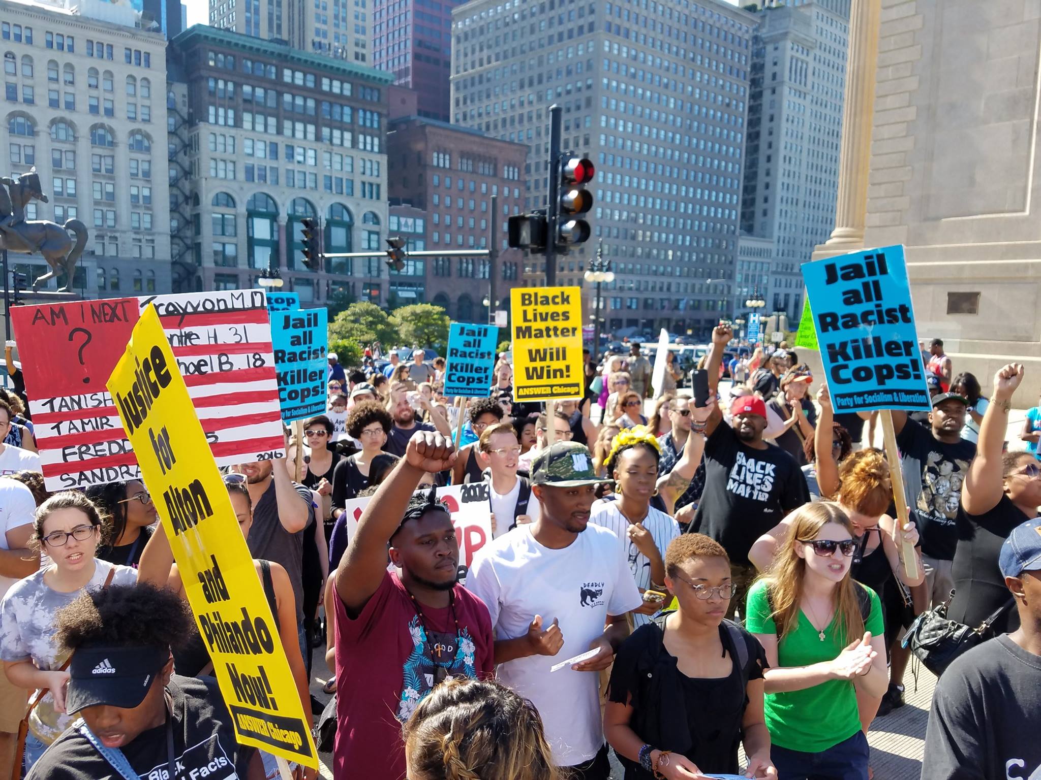 Protest against police killings in Chicago, July 2016