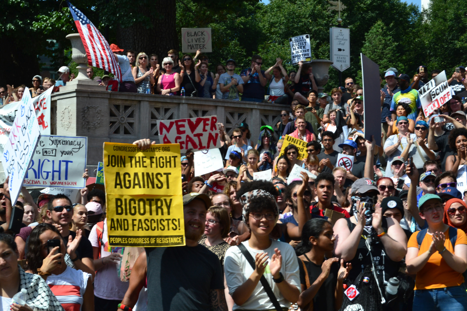 Massive Boston counterprotest denounces white supremacy