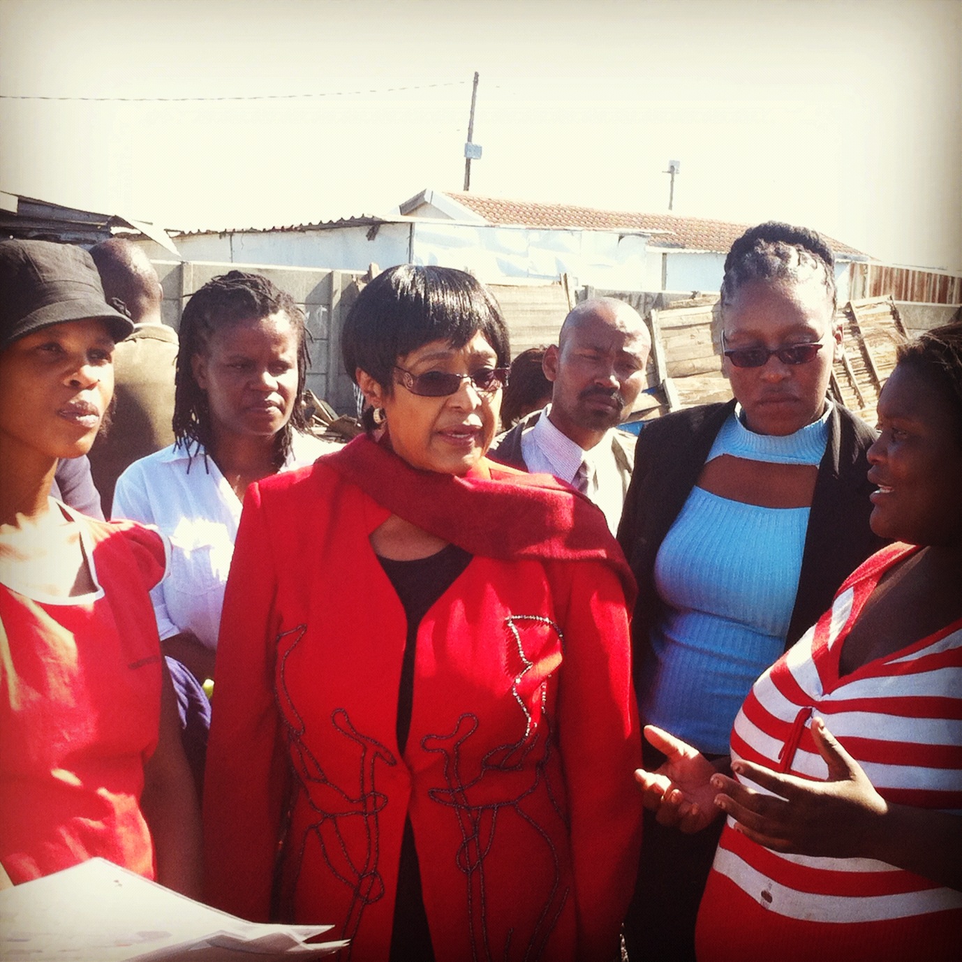 Winnie Mandela visits Sheffield Rd. in Capetown, 2012. Photo: SDI