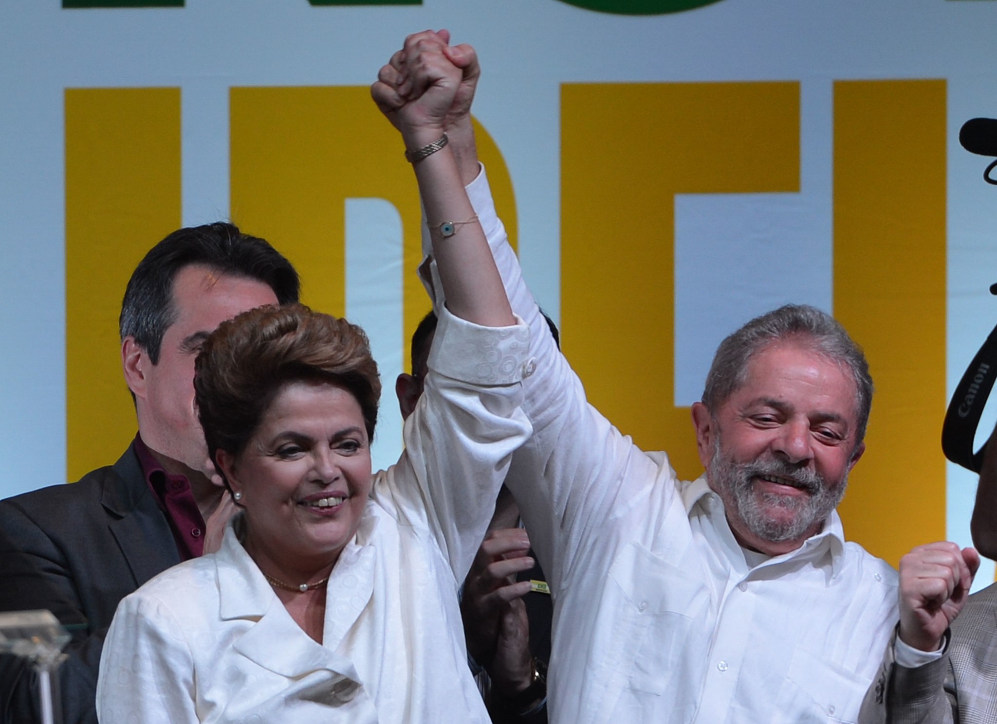 Lula (right), pictured with now-deposed President Dilma Rousseff after her election. Photo: Fabio Rodrigues Pozzebom/Agência Brasil (Agência Brasil) [CC BY 3.0 br (http://creativecommons.org/licenses/by/3.0/br/deed.en)], via Wikimedia Commons