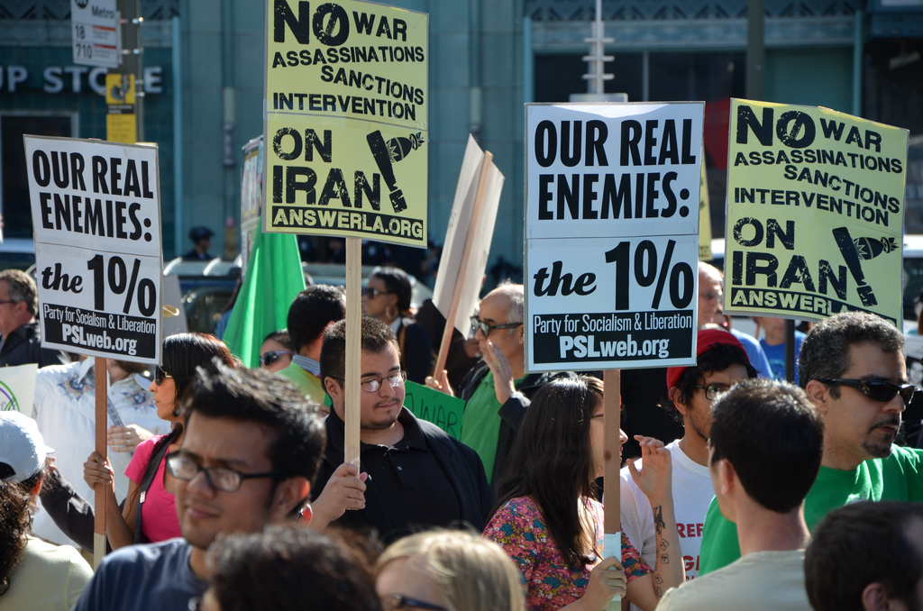 Los Angeles demonstration against US war on Iran, 2012. Liberation photo