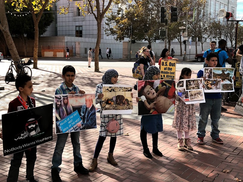 San Francisco, November 3, 2017. Rally against the ongoing US involvement in the Saudi-led war on Yemen. Liberation photo