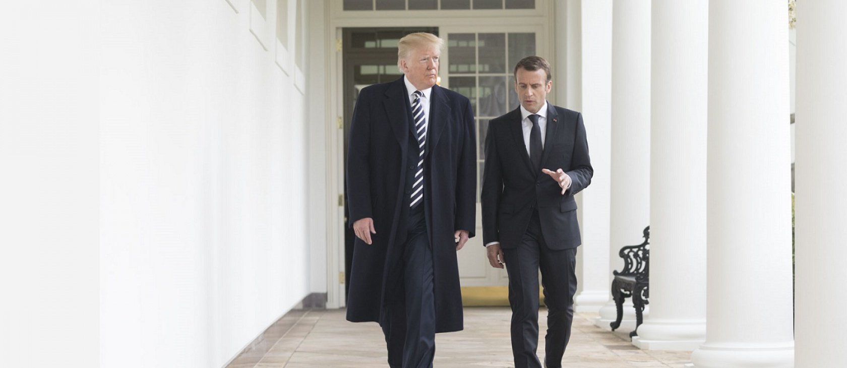 Trump and Macron. Public domain image.