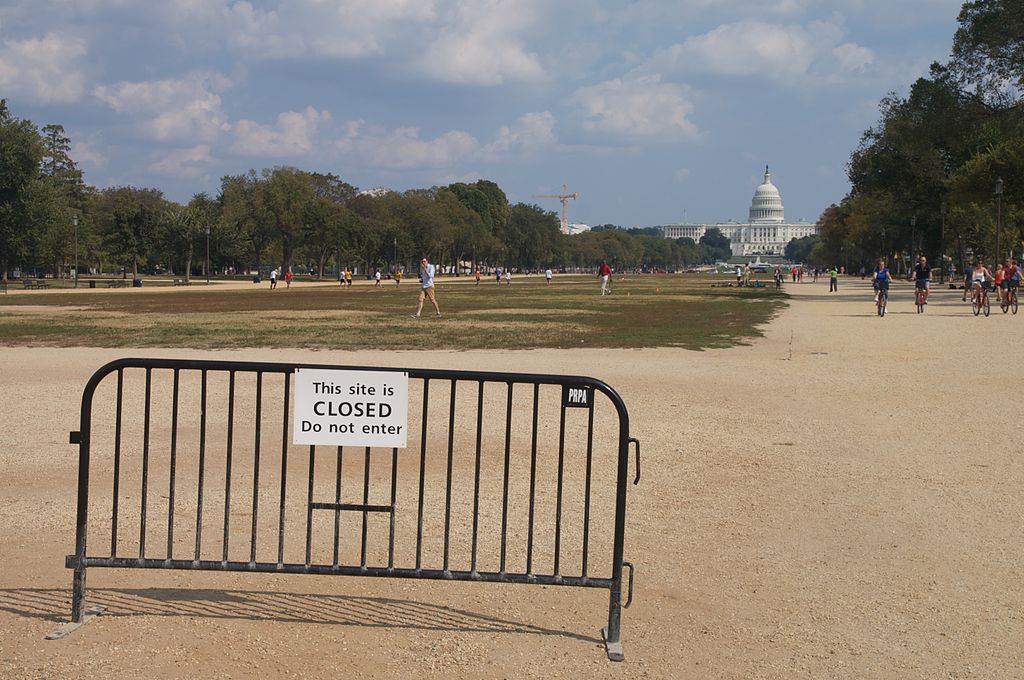 National Mall during government shutdown. Flickr user reivax [CC BY-SA 2.0