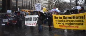 Manifestación en el Columbus Circle de la ciudad de Nueva York. Foto por Liberation: Sofia Dadap