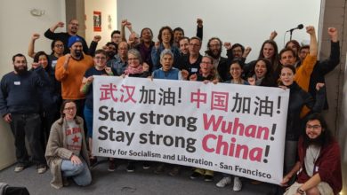 Reunión de San Francisco PSL en solidaridad con el pueblo chino. Foto por Liberation