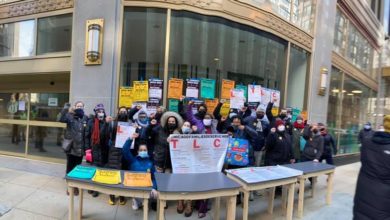 Chicago families rallied Feb. 24 to demand CPS include parents in its planning following the CTU-CPS reopening agreement. Photo Credit: Cindy OK