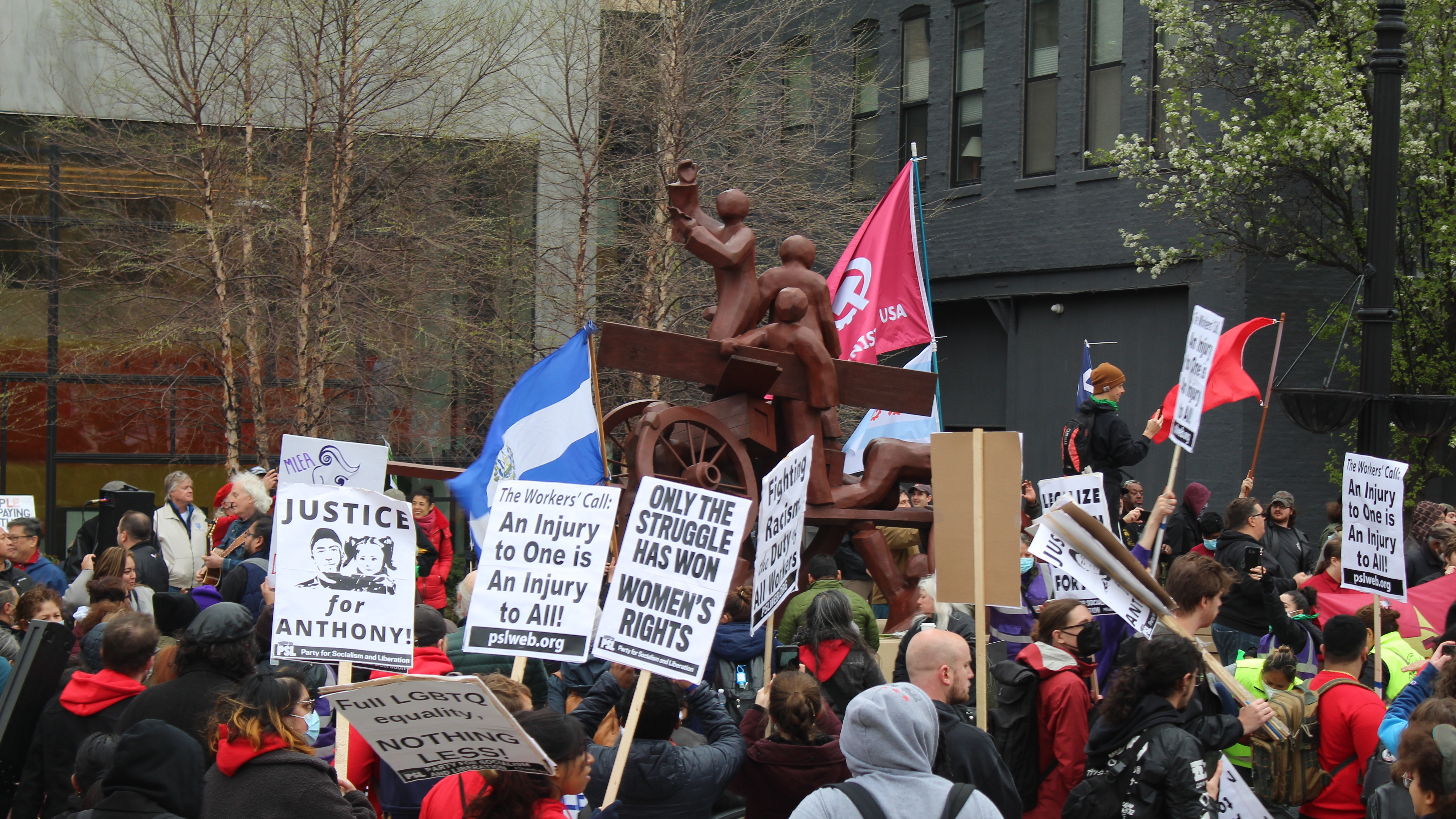 Chicago's May Day rally concluded at Haymarket Square, site of the 1886 Haymarket Massacre. Liberation photo