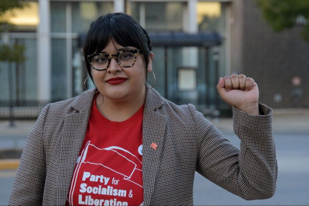 Ana Santoyo is running an explicitly socialist campaign for 45th Ward alderperson in Chicago. Liberation photo
