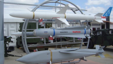 Photo: Raytheon missiles on display. Wikimedia Commons: David Monniaux.