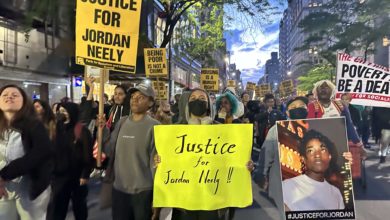 Protestors march through New York City demanding justice for Jordan Neely. Photo: Amanda Yee