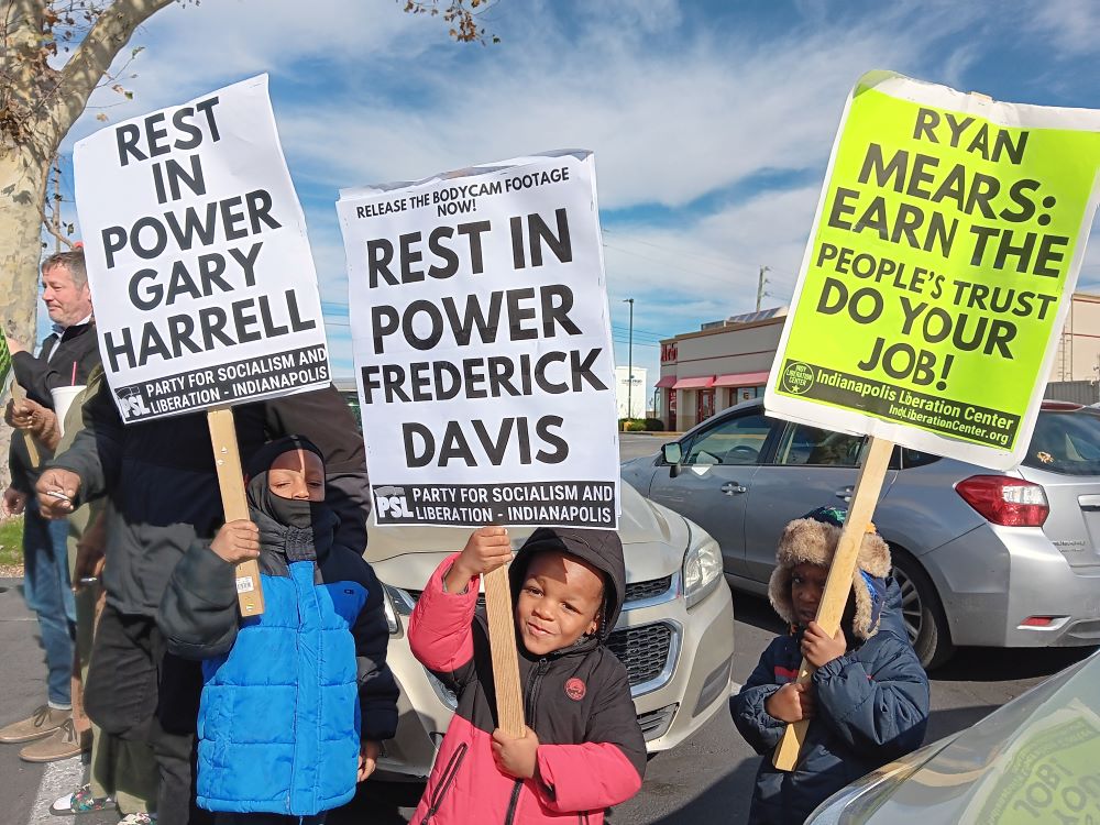 Children take part in a rally against police violence in Indianapolis on Nov. 9. Photo credit: Indianapolis Liberator