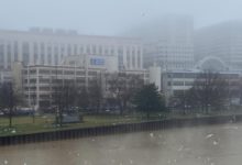 The Sherwin-Williams headquarters overlooks the Cuyahoga River. Liberation photo
